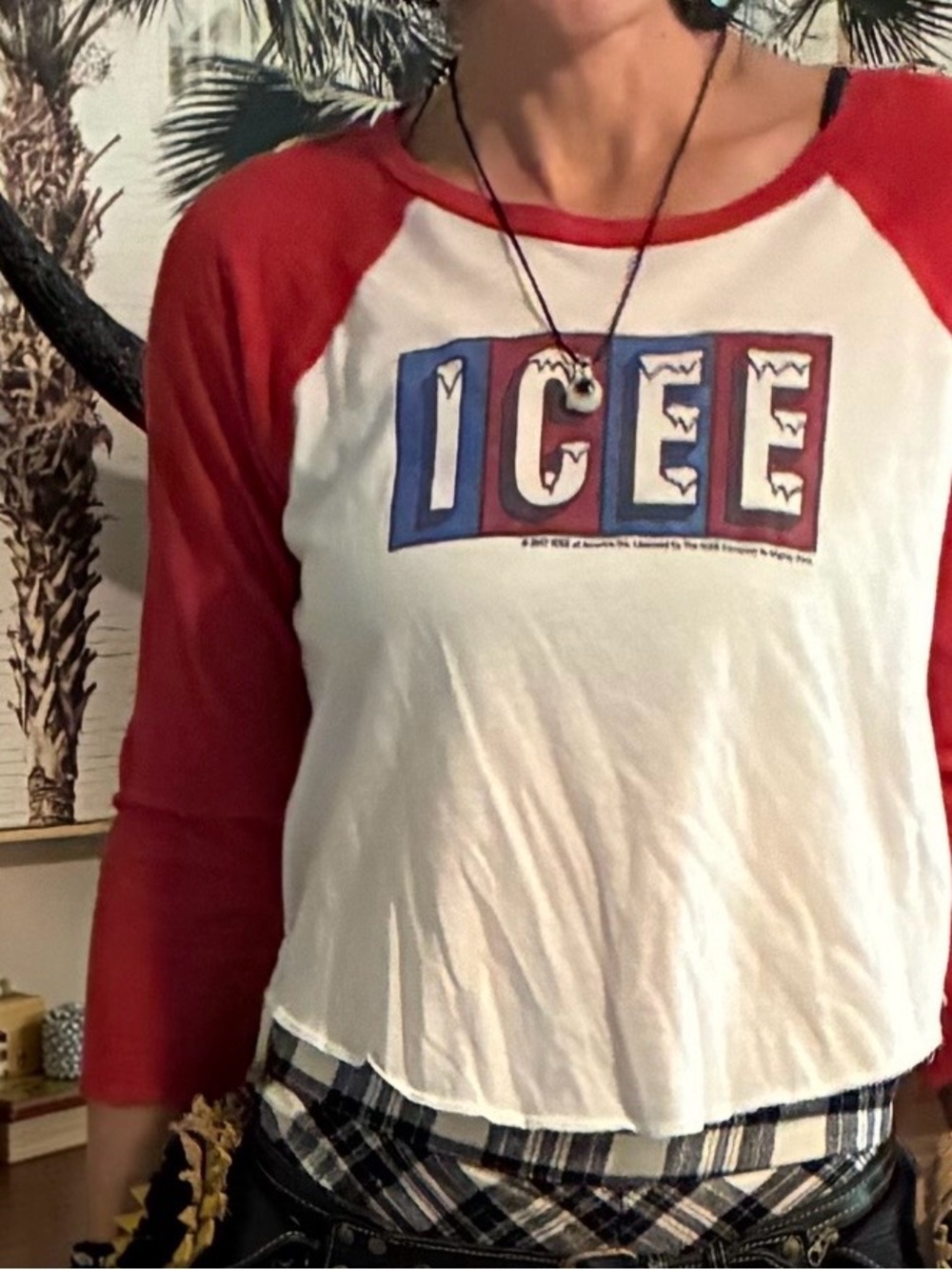 Hollister Cream Base Ball Tee with ICEE Logo